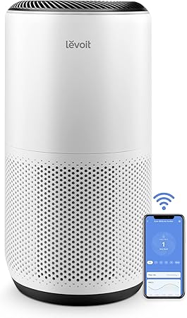 LEVOIT Air Purifiers for Home Large Room Up to 1733 Ft² in 1 Hr With Air Quality Monitor, HEPA Sleep Mode, Auto Mode, Smart WiFi, 3-in-1 Filter Captures Pet Allergies, Smoke, Dust, Core 400S-P, White