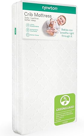 Newton Baby Crib Mattress and Toddler Bed - Ultra-Breathable Proven to Reduce Suffocation Risk, 100% Washable, 2-Stage, Non-Toxic Better Than Organic, Removable Cover - Deluxe 5.5" Thick- White
