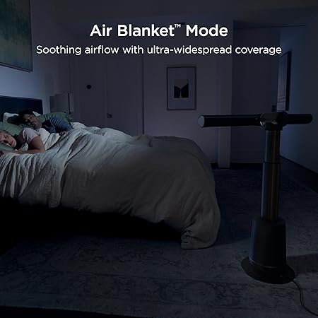 Shark TurboBlade Fan—Ultra-powerful bladeless tower fan, pivots, twists, oscillates 180°, accelerates air up to 80 ft.,10 noise levels + 10 speeds for air circulation, easy to clean, charcoal, TF202S